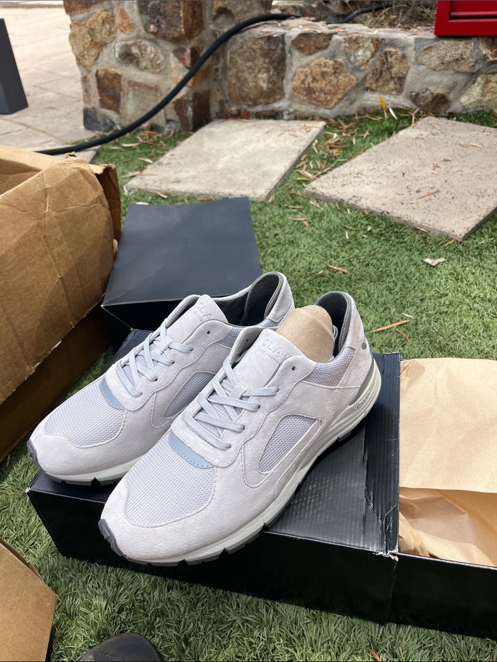 Men's Light Gray Suede & Mesh Sneakers size 11 brand new never worn